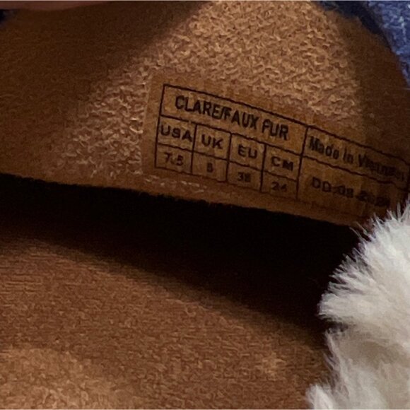 Vionic Womens Faux Fur Lined Slippers Blue Size 7.5 - Picture 5 of 9